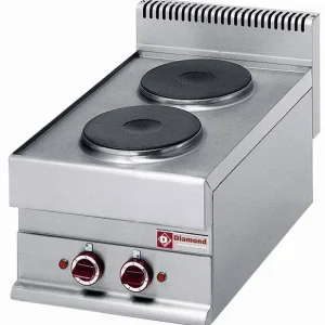 Elektrisch fornuis 2 ronde kookplaten -Top- - 400x650x(h)280/380mm Tijdelijk Beschikbaar