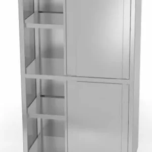 Servieskast RVS 800x500x1800(h)mm + 4 Schuifdeuren + 3 Planken HEAVY DUTY Fabrieksprijs