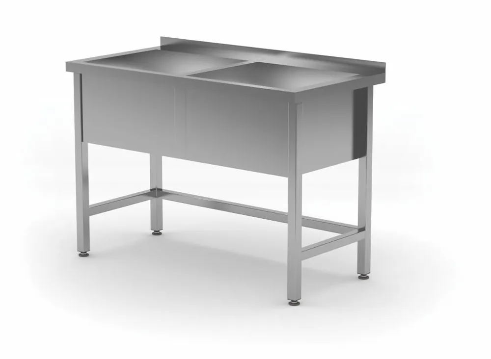 Beste Prijs RVS Wastafel + 2 Spoelbakken 300(h)mm HEAVY DUTY 1200(b)x600(d)x885(h)mm