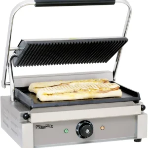 Panini Grill - Geribd/Glad - 410x370x(h)200mm - 2200W Flitsaanbieding