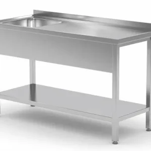 Spoeltafel RVS + Spoelbak 500x400x250(h) Links + Bodemschap 1200(b)x700(d)x885(h)mm Nu Kopen