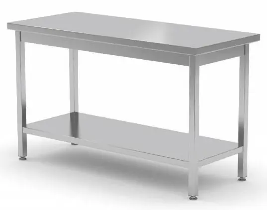 Centrale Werktafel RVS + Bodemschap HEAVY DUTY 800(b)x800(d)x885(h)mm Korting