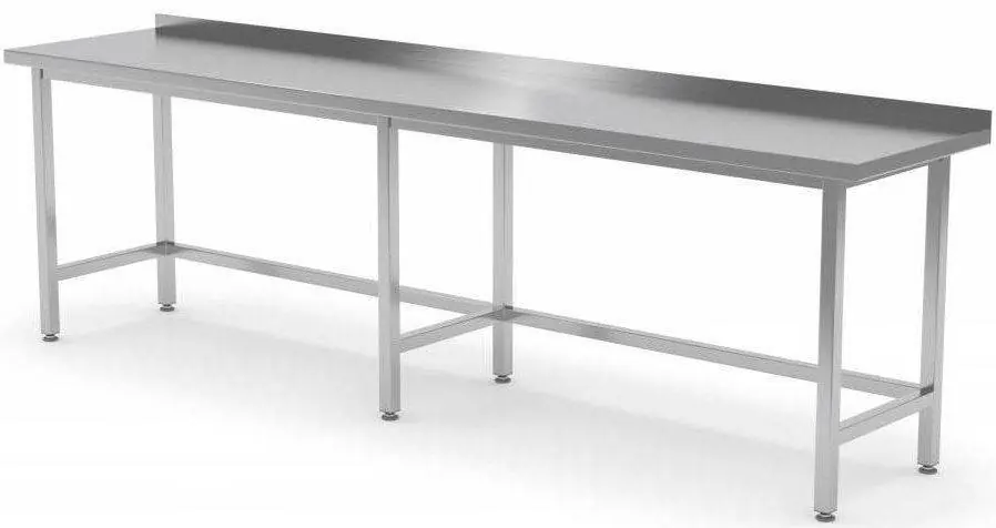 Koopje RVS Werktafel + Spatrand + Steunbalk HEAVY DUTY 2000(b)x600(d)x885(h)mm