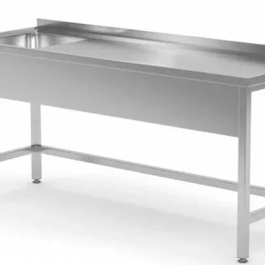 RVS Spoeltafel + Spoelbak Links + Spatrand 400x400x250(h) 1200(b)x600(d)x885(h)mm Veilige Betaling