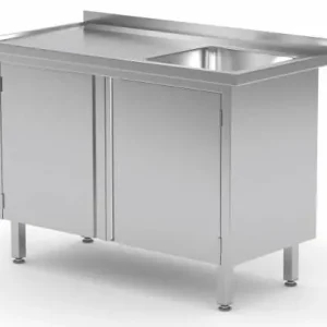 Werkkast 700(b)x600(d)x885(h)mm + Spoelbak 400x400x(h)250 (rechts) + 2 Klapdeuren Heavy Duty Flitsaanbieding
