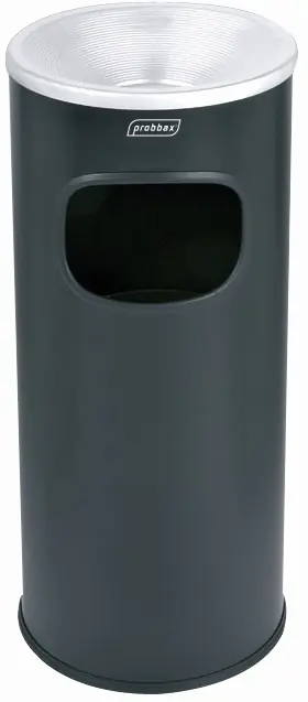 Afvalbak met Asbak Zwart - Binnenemmer 30 Liter - Vlamdovend - 250x250x650mm Actieprijs
