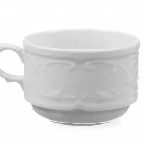 Weekendaanbieding Kop 180 ml Flora - wit porselein
