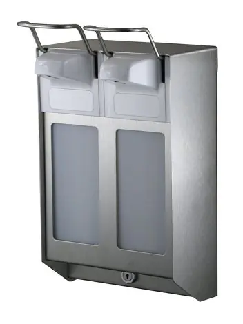 Dagaanbieding DUO Zeep- & desinfectiemiddeldispenser RVS - 2 Maten - Instelbaar in 0,8/1,5/2,0ml