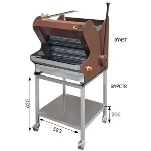 Broodsnijmachine - Bruin tafelmodel - Semi-Automatisch - Brood via Bovenzijde - 490W Superprijs