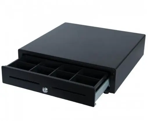Kassalade Fronttouch Zwart - RED-410 Budget - 8 Munt/4 Biljet (ABS) - 2 Afroomgleuven - 410x415x110(h)mm Finale Uitverkoop
