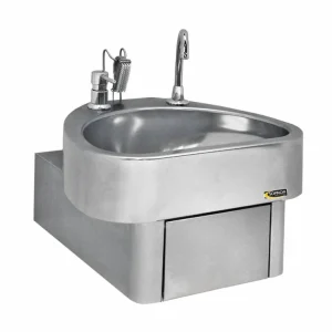 Beperkte Voorraad RVS Handwasbak - Kniebediening Clinium - Deluxe - Ziekenhuis Model - 460x436x(H)270 mm