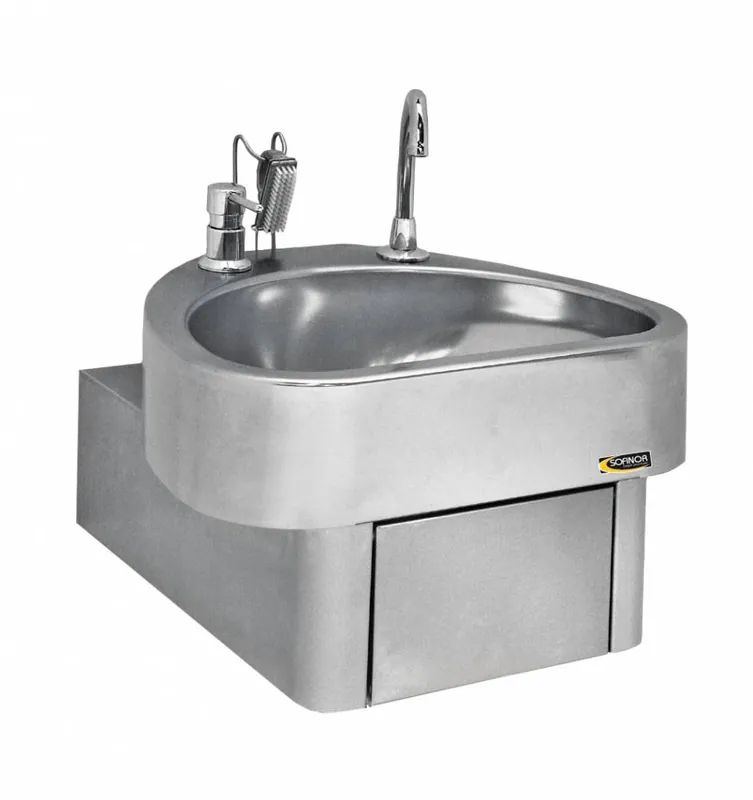 Beperkte Voorraad RVS Handwasbak - Kniebediening Clinium - Deluxe - Ziekenhuis Model - 460x436x(H)270 mm