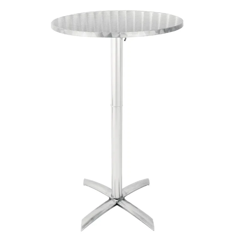 Ronde Statafel - Kantelbaar RVS Blad - Ø60x(h)72cm Op = Op