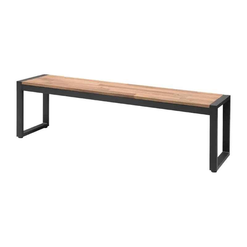 Voordeelprijs Acaciahouten Industriële Banken met Stalen Behuizing - 1600x380x(H)450mm - Per 2 Stuks