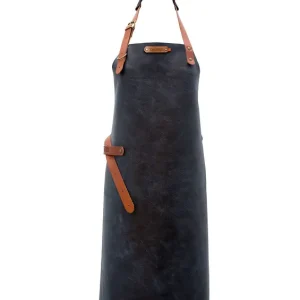 Koopje Leren Schort Kansas Blauw Maat S
