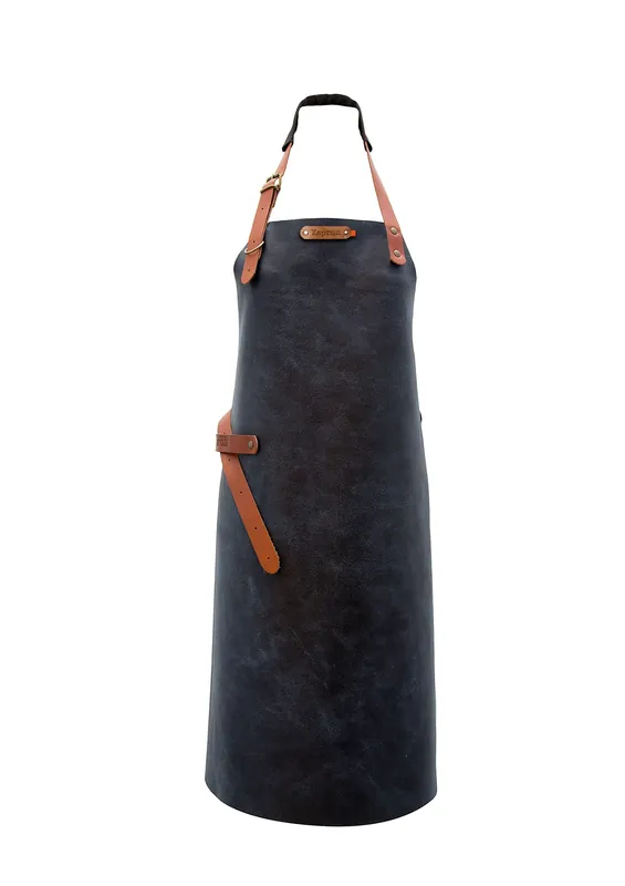 Koopje Leren Schort Kansas Blauw Maat S