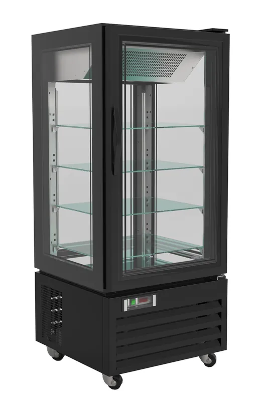 Favoriet Verrijdbare Gebaksvitrine - Zwart - 280 Liter - 650x650x(H)1500mm