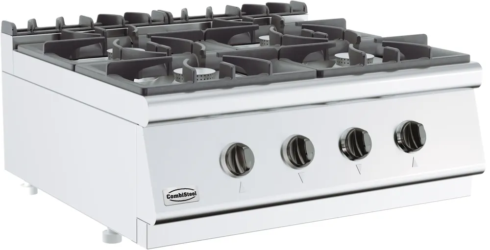 Direct Beschikbaar Base 700 Gasfornuis Tafelmodel - 4x 6,5 kW - 800x700x(H)300mm