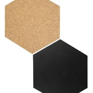 Decoratie Zeshoeken - 4x Krijtbord, 3x Kurk - Incl. Krijtstift en Klittenband Strips - 155x180mm Must-Have