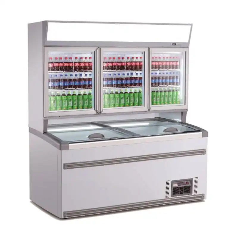 Betaalbaar Wandvrieskast Wit - 3 Glazen Deuren - 2104x890x(H)2000mm