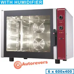 Premium Elektrische convectieoven 6x 600x400 mm + manuele bevochtiger - 885x815x(h)720mm