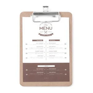 Menu Klembord MDF - Metalen Klem - 125x180mm Favoriet