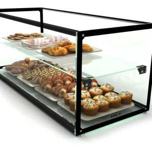 Laatste Versie Neutrale vitrine - Gehard glas - 55,5x39x(h)37,5cm