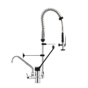 Beperkte Voorraad Voorspoeldouche - Laag - Met zwenkkraan - Handsfree bediening - Monobloc - RVS