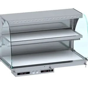 Drop In Keramische Warmhoudvitrine Wandmodel Gebogen - Wit Express Levering