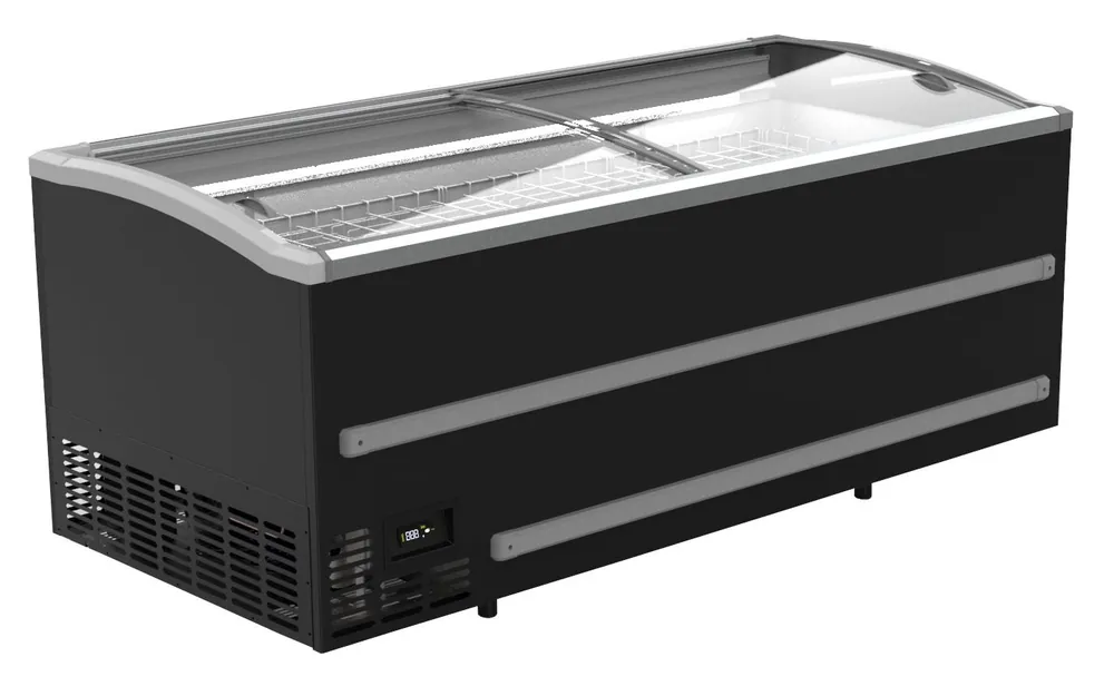 Supermarkt Vrieskist Zwart - 1216 Liter - 2508x952x(H)894mm Hoge Kwaliteit