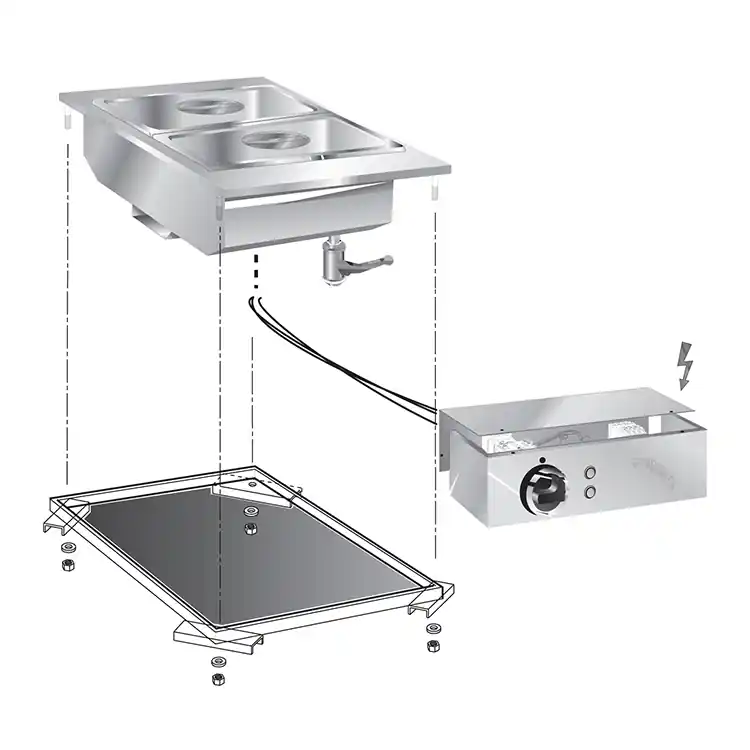 Koopje Drop-in Bain-Marie 40 cm Met Aansluitblok