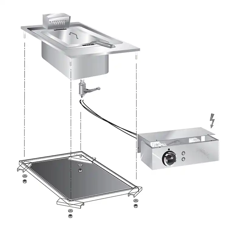 Betrouwbaar Drop-in Friteuse 10 Liter - 9kW - Met Aansluitblok