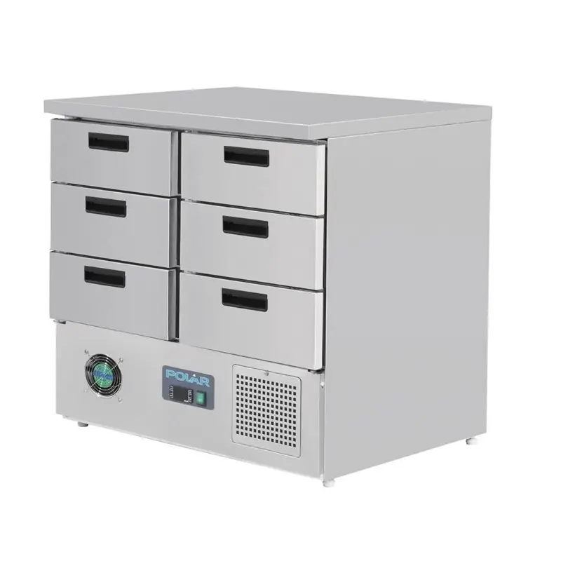 Snelle Levering Polar G-serie Koelwerkbank - 6 Lades - 240L - 903x700x(H)880mm