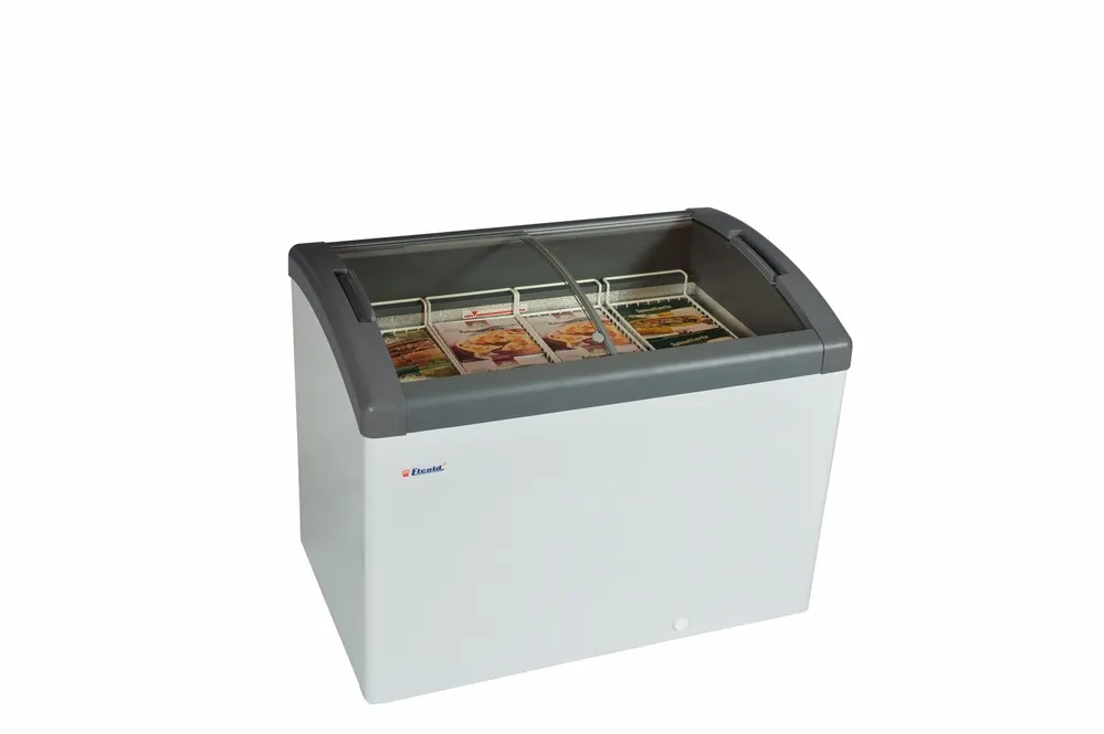 Elcold Vrieskist - Glazen Schuifdeksel - gebogen 4 Manden - 270L - -16°C/-23°C - FOCUS 106 Gratis Retour
