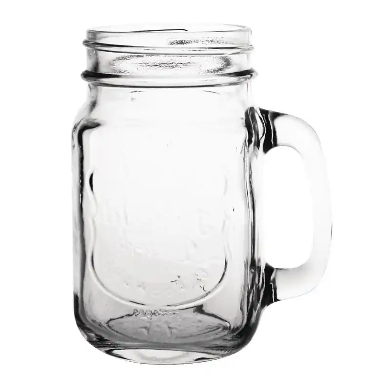 Olympia Mason Jar Drinkglazen met tekst 450ml - 12 stuks Betrouwbaar