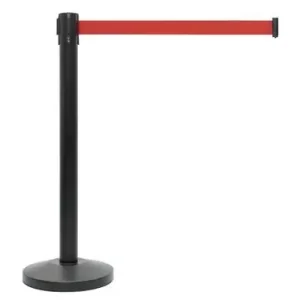 Gecertificeerd Afzetpaal Zwart 9 Kg - Met Rood Trekband 200Cm