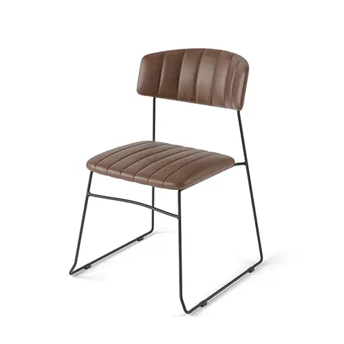 Stapelstoel Mundo Kunstleder Cognac Exclusieve Aanbieding