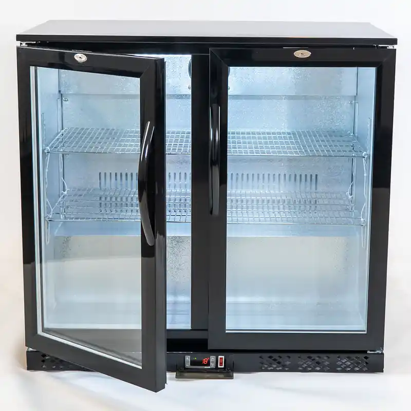 Gratis Retour Barkoelkast 198L - 2 glazen klapdeuren