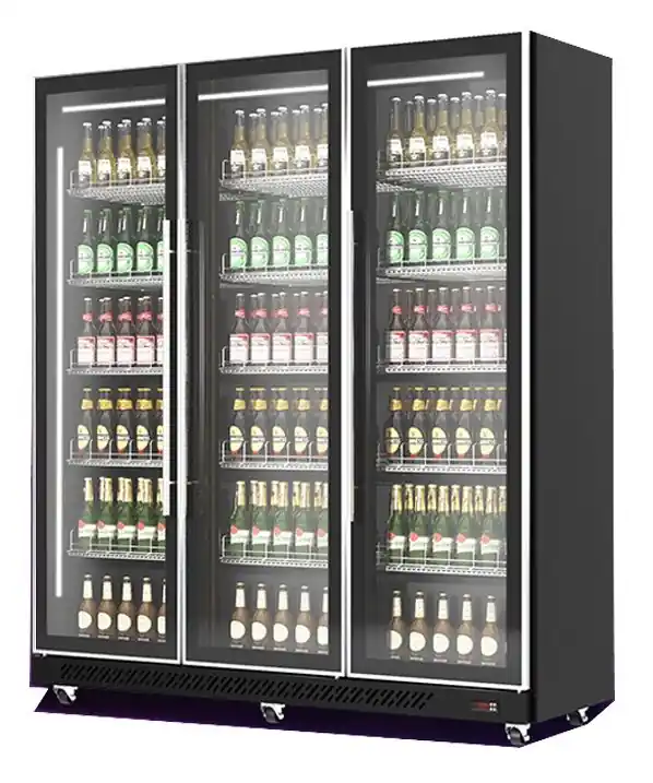 Horeca Koelkast Zwart - 3 Glazen Deur - 1680x600x(H)1980mm Uitverkoop