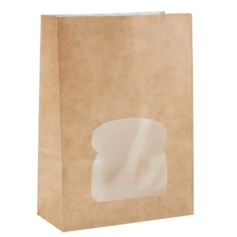 Beste Prijs Recycelbare Sandwichzakken Bruin - Papier met Venster - 250 Stuks
