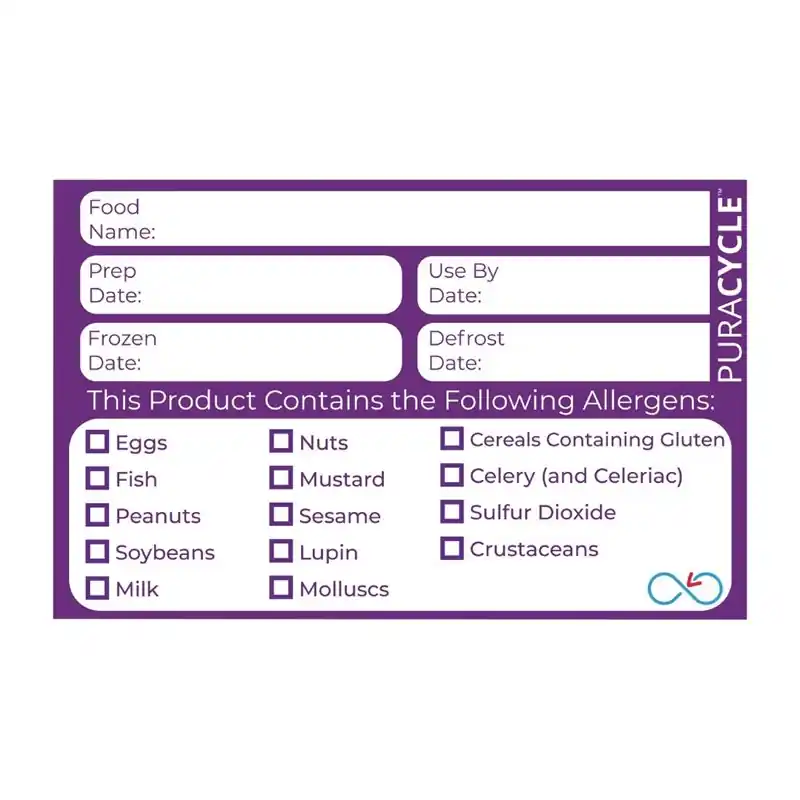 PuraCycle herbruikbare allergeenlabels (20 stuks) Snelle Levering