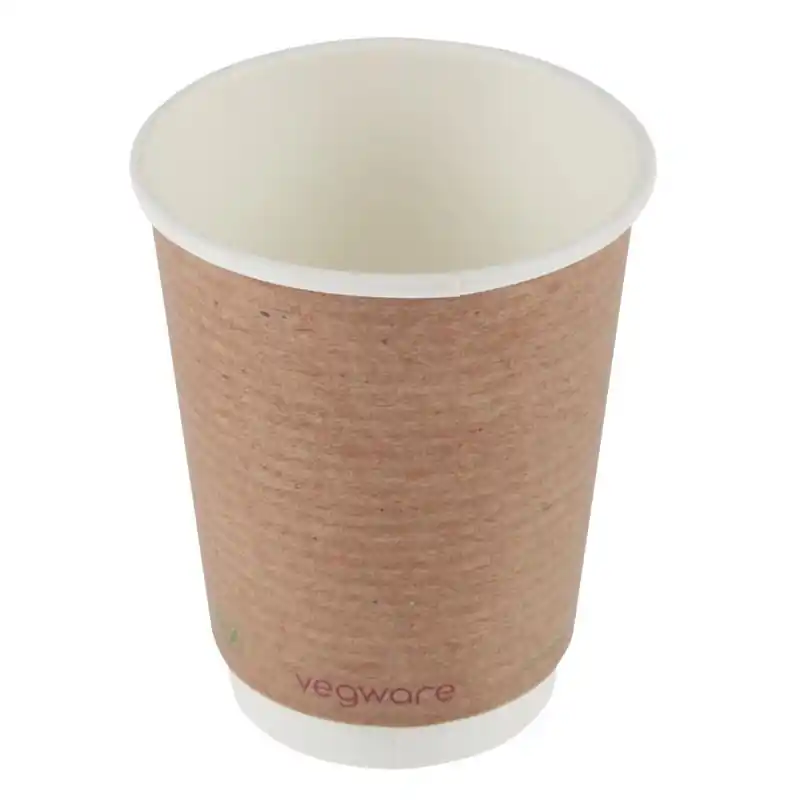 Finale Uitverkoop Vegware 89-serie dubbelwandige bekers composteerbaar 340ml (500 stuks)