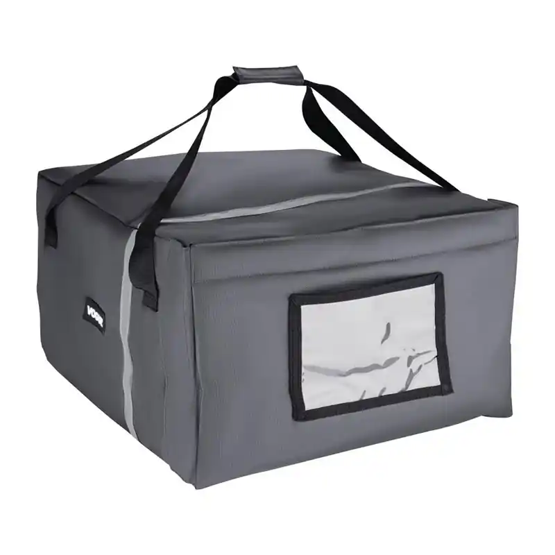 Premium Vogue geïsoleerde pizza bezorgtas grijs 495x495x320mm
