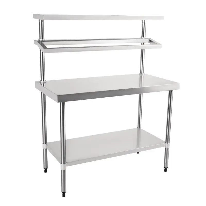 Vogue RVS werktafel met wandplanken Lage Prijs
