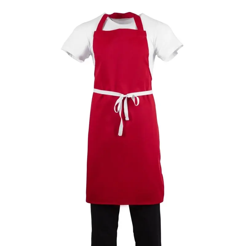 Whites halterschort polyester-katoen rood Koopje