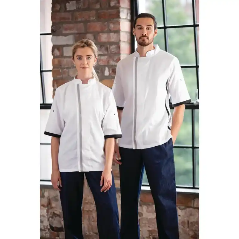 Southside unisex koksbuis korte mouw wit M Aanbieding