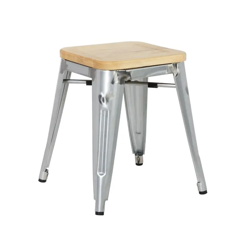 Bolero Bistro gegalvaniseerd stalen stoel met houten zitting (4 stuks) Favoriet