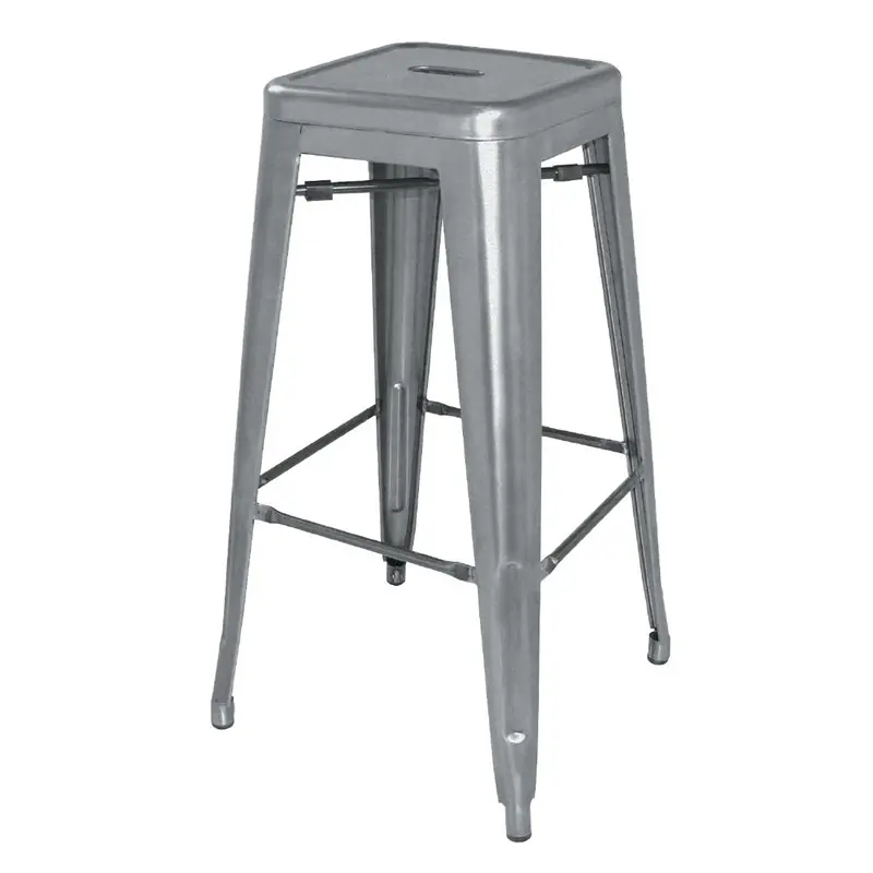 Voordeelprijs Bolero stalen bistro barkruk grijs (4 stuks)