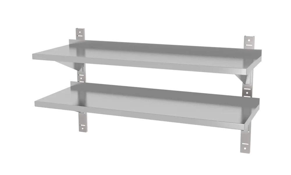 Dubbel verstelbare wandplank, met twee stalen beugels 1200x300x(h)600mm Favoriet