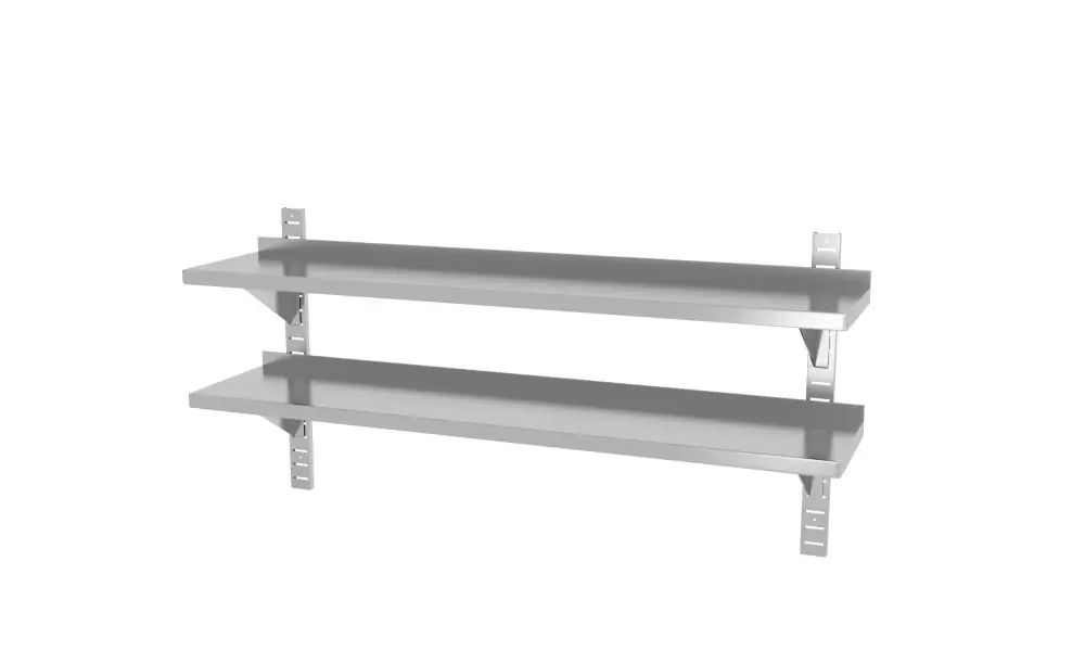 Dubbel verstelbare wandplank, met twee stalen beugels 1400x300x(h)600mm Direct Verzonden